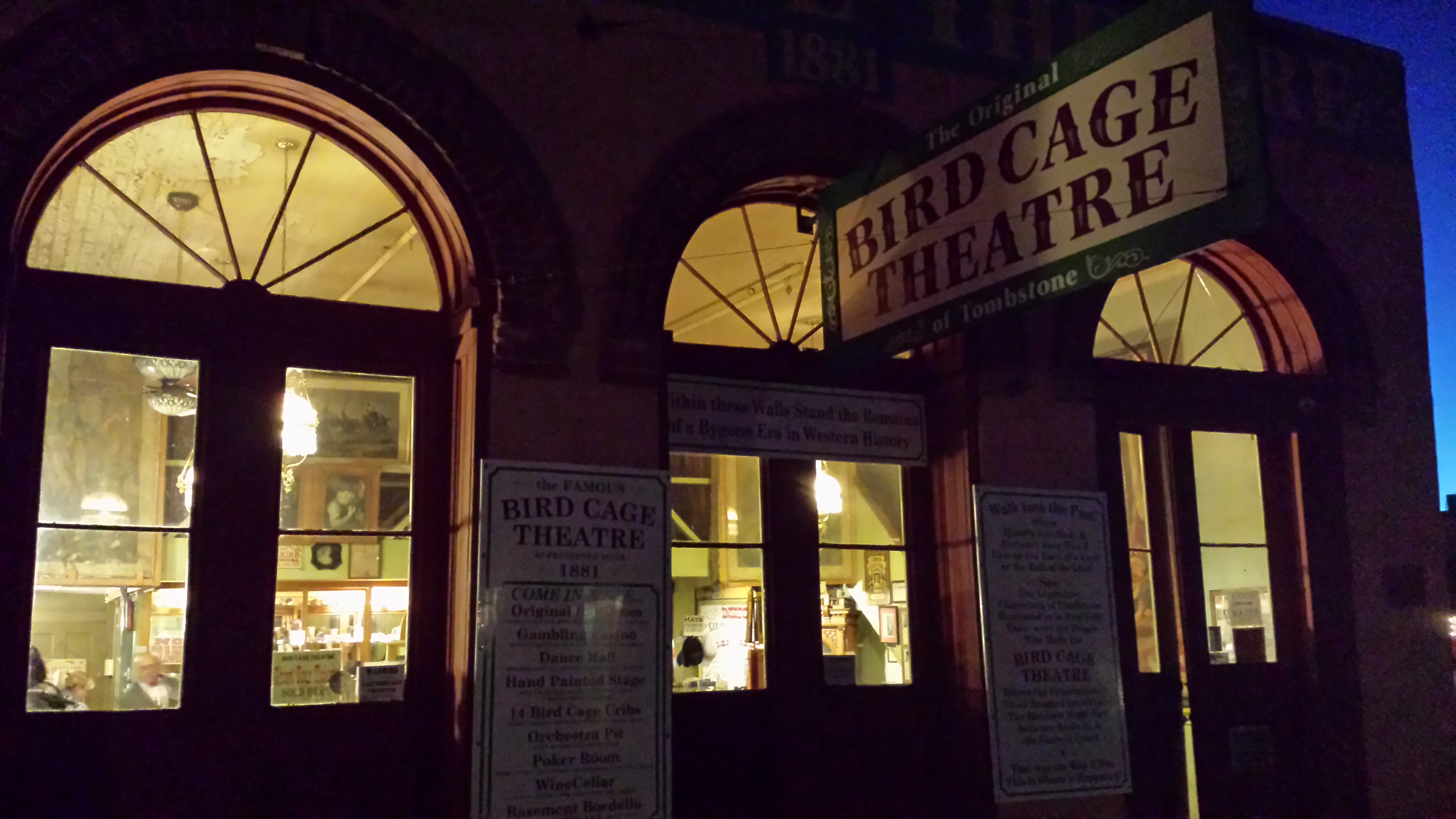 Front of the Birdcage Theatre By Night